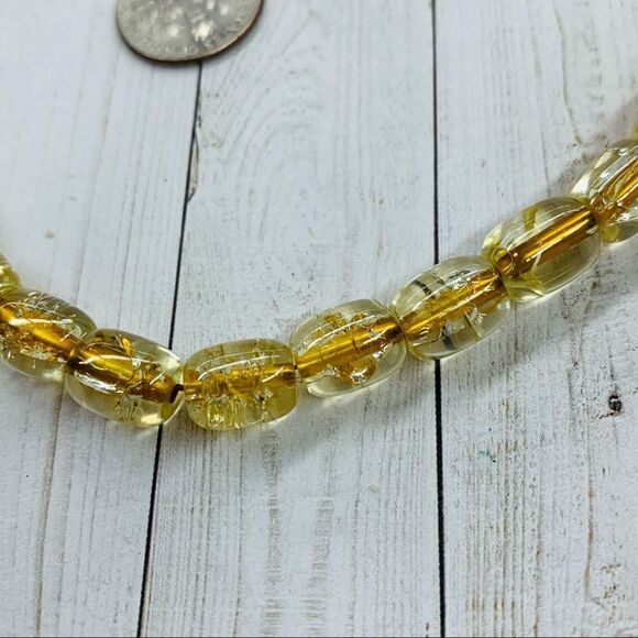 Yellow Glass Bead Necklace - Picture 2 of 2